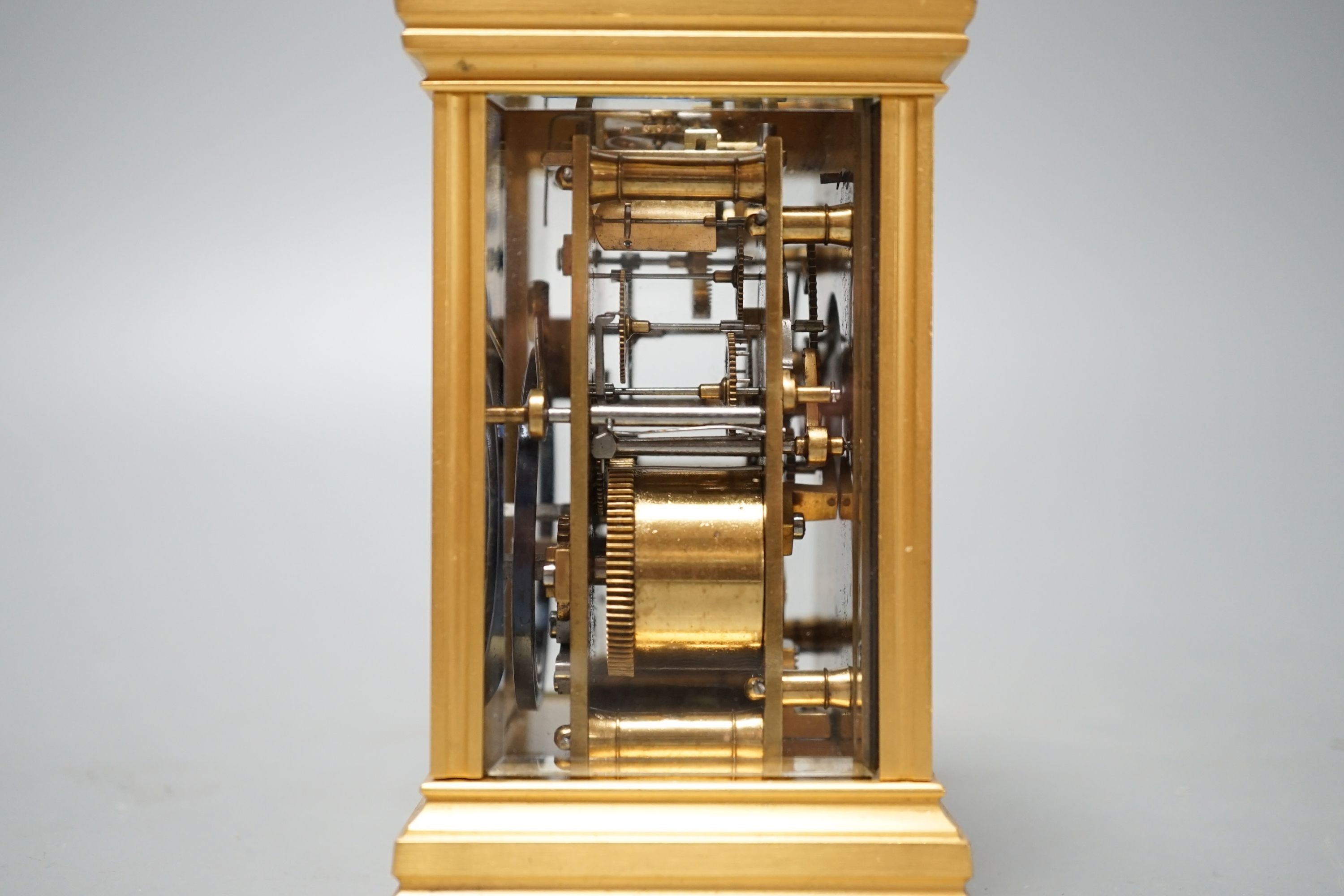 A French gilt brass carriage clock, 13cm high